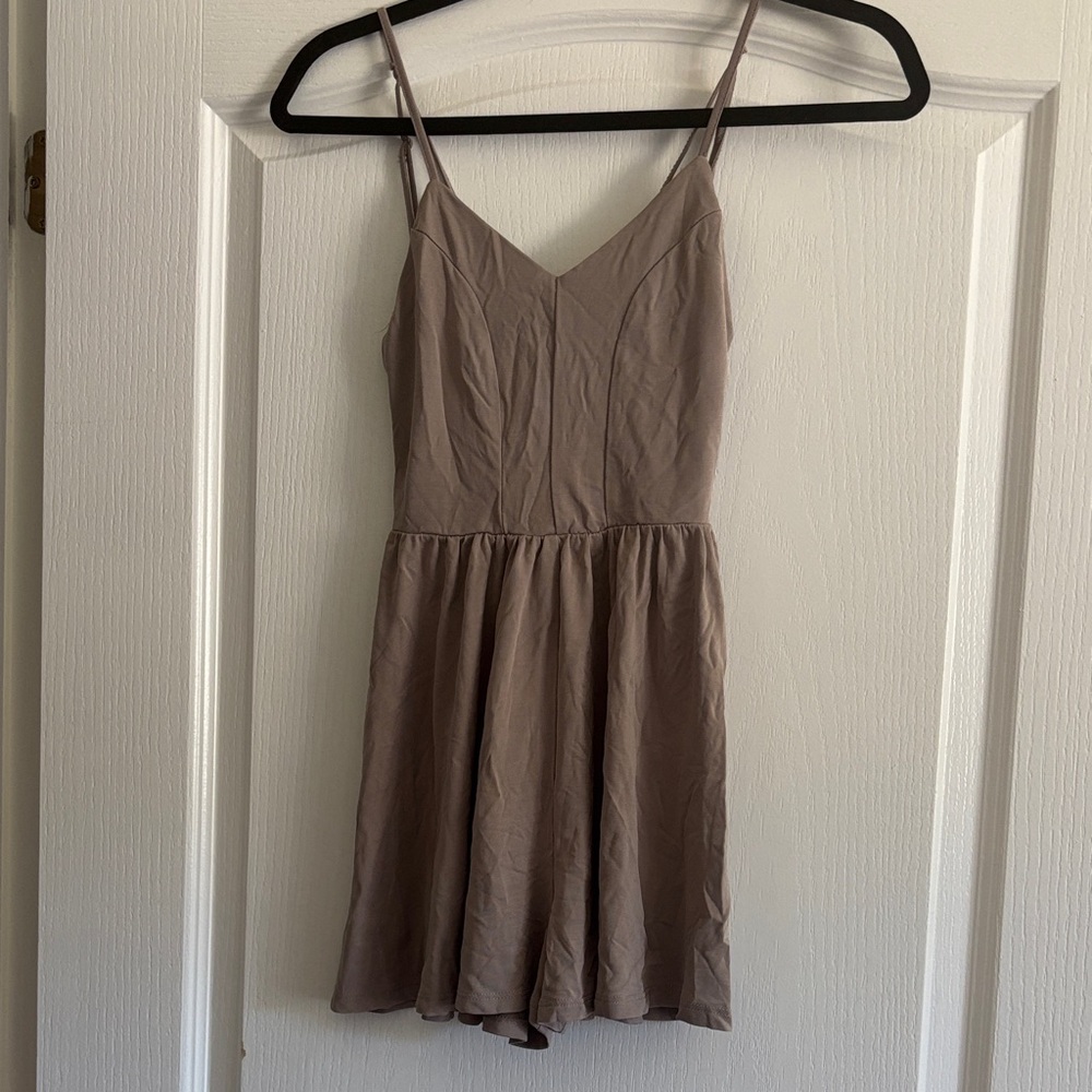 Garage Taupe Spaghetti Strap Romper